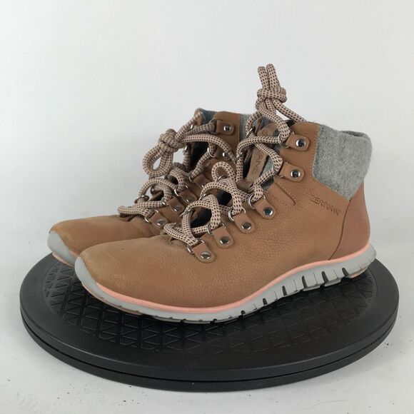 Cole Haan ZeroGrand Suede Hiker Boot Leather Pink Rose W14073 Women’s Size 7 - Picture 1 of 12